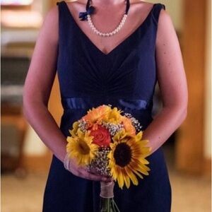 David’s bridal bridesmaids dress marine blue, size 6